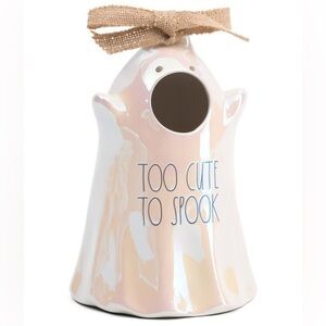 👻NEW Rae Dunn - TOO CUTE TO SPOOK - Luster Ghost Birdhouse by Rae Dunn